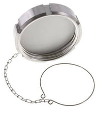 Hutmutter Rd110 X 1/4'' DN 80 Edelstahl 1.4301 NBR DIN 11851 FDA 21 mit Kette