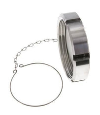 Hutmutter Rd110 X 1/4'' DN 80 Edelstahl 1.4301 NBR DIN 11851 FDA 21 mit Kette