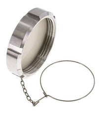 Hutmutter Rd95 X 1/6'' DN 65 Edelstahl 1.4301 NBR DIN 11851 FDA 21 mit Kette