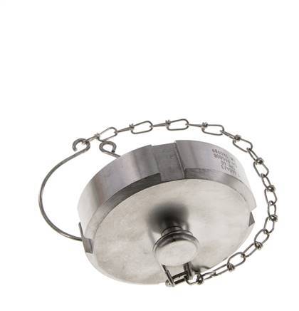 Hutmutter Rd65 X 1/6'' DN 40 Edelstahl 1.4404 NBR DIN 11851 FDA 21 mit Kette