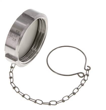 Hutmutter Rd65 X 1/6'' DN 40 Edelstahl 1.4404 NBR DIN 11851 FDA 21 mit Kette