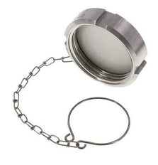 Hutmutter Rd65 X 1/6'' DN 40 Edelstahl 1.4404 NBR DIN 11851 FDA 21 mit Kette