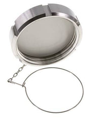 Hutmutter Rd110 X 1/4'' DN 80 Edelstahl 1.4404 NBR DIN 11851 FDA 21 mit Kette