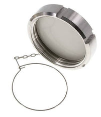 Hutmutter Rd110 X 1/4'' DN 80 Edelstahl 1.4404 NBR DIN 11851 FDA 21 mit Kette