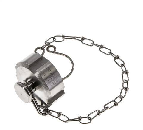 Hutmutter Rd34 X 1/8'' DN 15 Edelstahl 1.4301 NBR DIN 11851 FDA 21 mit Kette