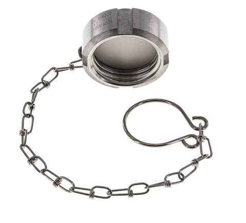 Hutmutter Rd34 X 1/8'' DN 15 Edelstahl 1.4301 NBR DIN 11851 FDA 21 mit Kette