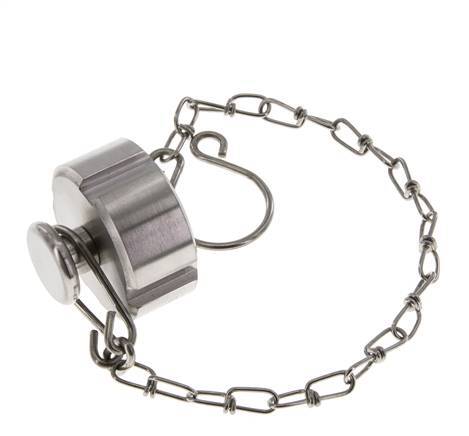 Hutmutter Rd28 X 1/8'' DN 10 Edelstahl 1.4301 NBR DIN 11851 FDA 21 mit Kette