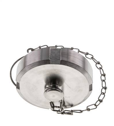 Hutmutter Rd65 X 1/6'' DN 40 Edelstahl 1.4301 NBR DIN 11851 FDA 21 mit Kette