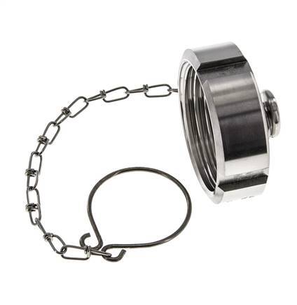 Hutmutter Rd52 X 1/6'' DN 25 Edelstahl 1.4301 NBR DIN 11851 FDA 21 mit Kette