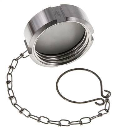 Hutmutter Rd52 X 1/6'' DN 25 Edelstahl 1.4301 NBR DIN 11851 FDA 21 mit Kette