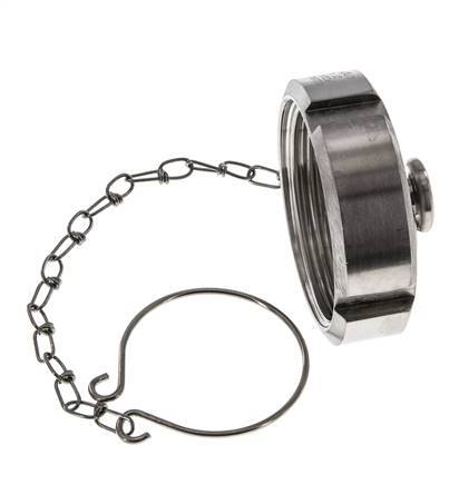 Hutmutter Rd58 X 1/6'' DN 32 Edelstahl 1.4404 NBR DIN 11851 FDA 21 mit Kette