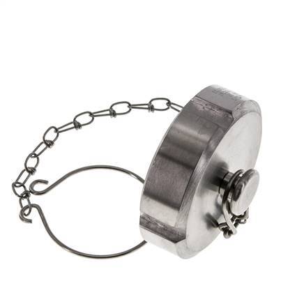 Hutmutter Rd58 X 1/6'' DN 32 Edelstahl 1.4404 NBR DIN 11851 FDA 21 mit Kette