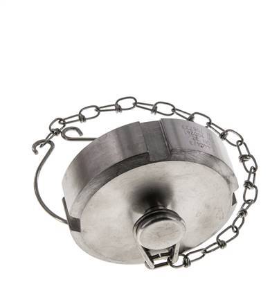 Hutmutter Rd58 X 1/6'' DN 32 Edelstahl 1.4404 NBR DIN 11851 FDA 21 mit Kette