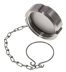 Hutmutter Rd58 X 1/6'' DN 32 Edelstahl 1.4404 NBR DIN 11851 FDA 21 mit Kette