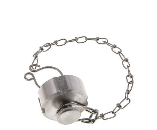 Hutmutter Rd28 X 1/8'' DN 10 Edelstahl 1.4404 NBR DIN 11851 FDA 21 mit Kette