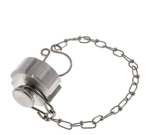 Hutmutter Rd28 X 1/8'' DN 10 Edelstahl 1.4404 NBR DIN 11851 FDA 21 mit Kette