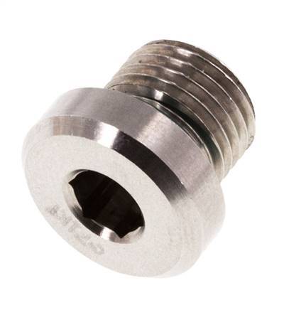 Plug M10 X 1 Stainless steel FKM with Internal Hex 400bar (5620.0psi)