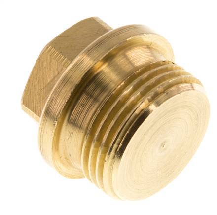 Stecker G1'' Messing mit Manschette und Außensechskant 16bar (224,8psi)