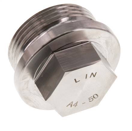 Stecker G1 1/4'' Edelstahl mit Manschette und Außensechskant 40bar (562.0psi)