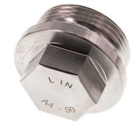 Stecker G1 1/4'' Edelstahl mit Manschette und Außensechskant 40bar (562.0psi)