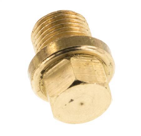 Plug G1/8'' Brass with Collar and External Hex 16bar (224.8psi) [5 Pieces]
