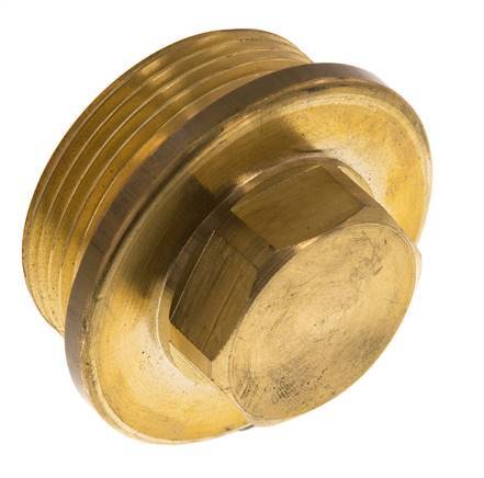 Stecker G1 1/2'' Messing mit Manschette und Außensechskant 16bar (224.8psi)
