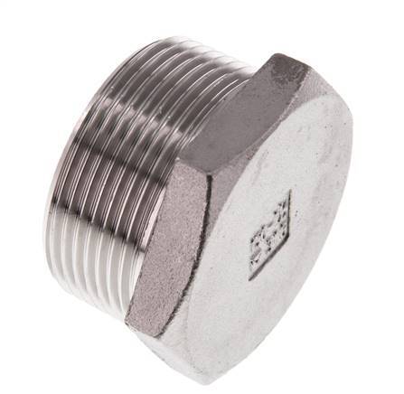 Stopfen R1 1/2'' Edelstahl mit Außensechskant 16bar (224.8psi)