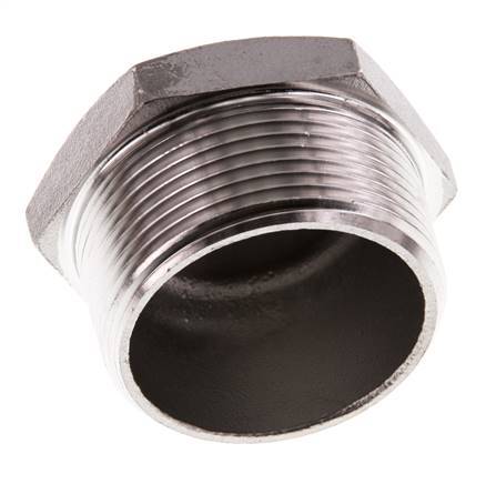 Stopfen R1 1/2'' Edelstahl mit Außensechskant 16bar (224.8psi)