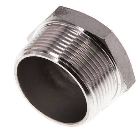 Stopfen R1 1/2'' Edelstahl mit Außensechskant 16bar (224.8psi)