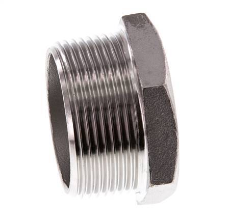 Stopfen R1 1/2'' Edelstahl mit Außensechskant 16bar (224.8psi)