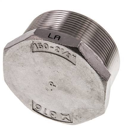 Stopfen R2 1/2'' Edelstahl mit Außensechskant 16bar (224.8psi)
