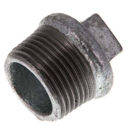 Plug R1'' Malleable cast iron with External Square 25bar (351.25psi) [5 Pieces]