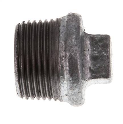 Plug R1'' Malleable cast iron with External Square 25bar (351.25psi) [5 Pieces]