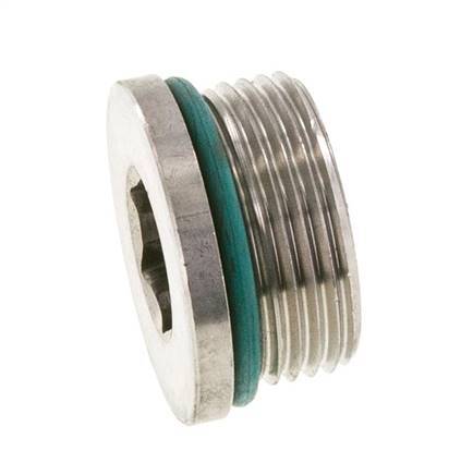 Stopfen UN 1-5/16''-12 Edelstahl FKM mit Innensechskant 400bar (5620.0psi)