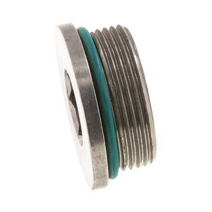 Stopfen UN 1-5/8''-12 Edelstahl FKM mit Innensechskant 250bar (3512.5psi)