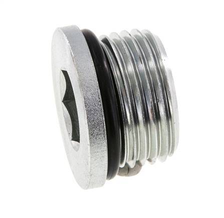Stopfen UN 1-1/16''-12 Stahl NBR mit Innensechskant 400bar (5620.0psi)