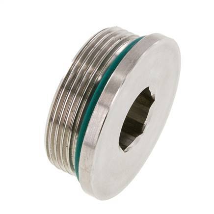 Stopfen UN 1-7/8''-12 Edelstahl FKM mit Innensechskant 250bar (3512.5psi)