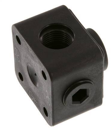 5-Wege-Verteiler für Wandmontage G1/2'' Kunststoff