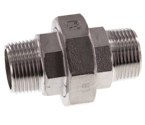 Gerade Verschraubung R1'' Edelstahl Flachdichtung PTFE 16bar (224.8psi)