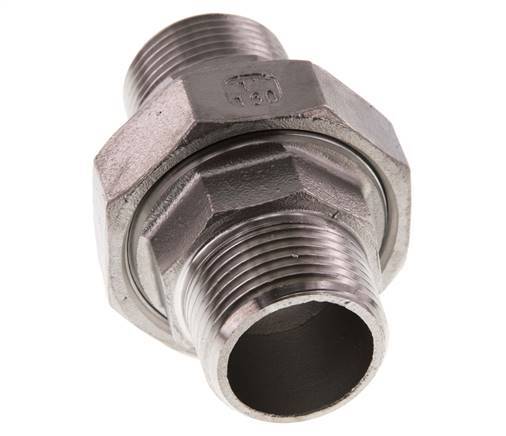 Gerade Verschraubung R1'' Edelstahl Flachdichtung PTFE 16bar (224.8psi)