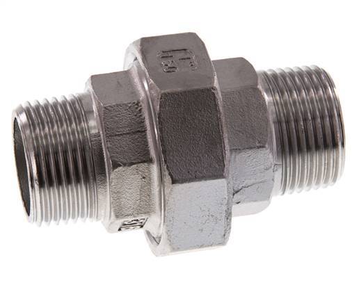 Gerade Verschraubung R1'' Edelstahl Flachdichtung PTFE 16bar (224.8psi)