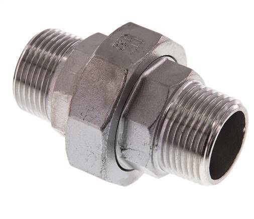 Gerade Verschraubung R1'' Edelstahl Flachdichtung PTFE 16bar (224.8psi)
