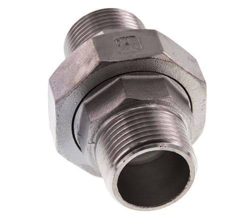 Gerade Verschraubung R1'' Edelstahl Flachdichtung PTFE 16bar (224.8psi)