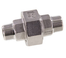 Union Straight Connector R3/8'' Stainless Steel Flat Seal PTFE 16bar (224.8psi)