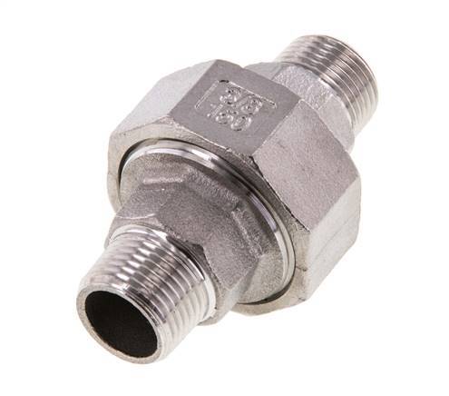 Gerade Verschraubung R3/8'' Edelstahl Flachdichtung PTFE 16bar (224.8psi)