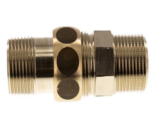 Union Straight Connector R1 1/4'' Brass Flat Seal Centellen 16bar (224.8psi)