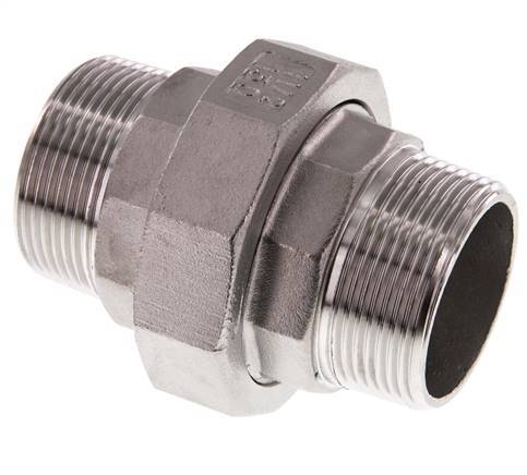 Gerade Verschraubung R1 1/2'' Edelstahl Flachdichtung PTFE 16bar (224.8psi)
