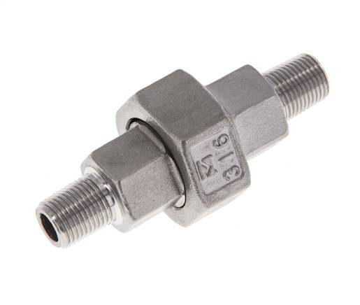 Gerade Verschraubung R1/8'' Edelstahl Flachdichtung PTFE 16bar (224.8psi)