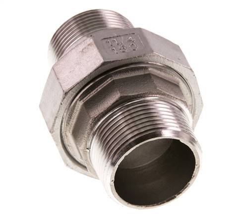 Gerade Verschraubung R1 1/4'' Edelstahl Flachdichtung PTFE 16bar (224.8psi)