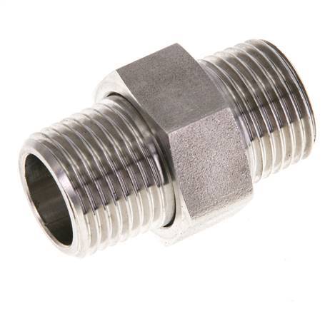 Doppelnippel R1/2'' trennbar Edelstahl Flachdichtung PTFE 40bar (562.0psi)